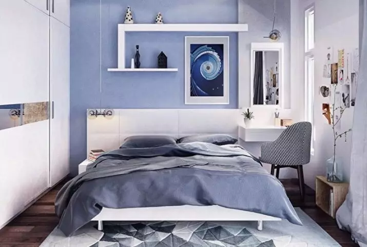 Dormitorios pequeños (166 fotos): Ideas de diseño de interiores de una habitación pequeña. Cómo amueblar y equipar los dormitorios pequeños? Ideas interesantes 9841_157