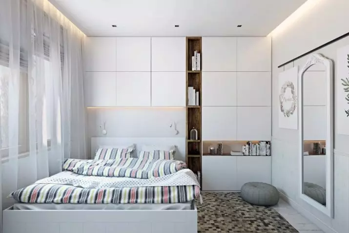Dormitoare mici (166 fotografii): idei de design interior dintr-o cameră mică. Cum să furnizați și să dotați dormitoarele mici? Idei interesante 9841_32