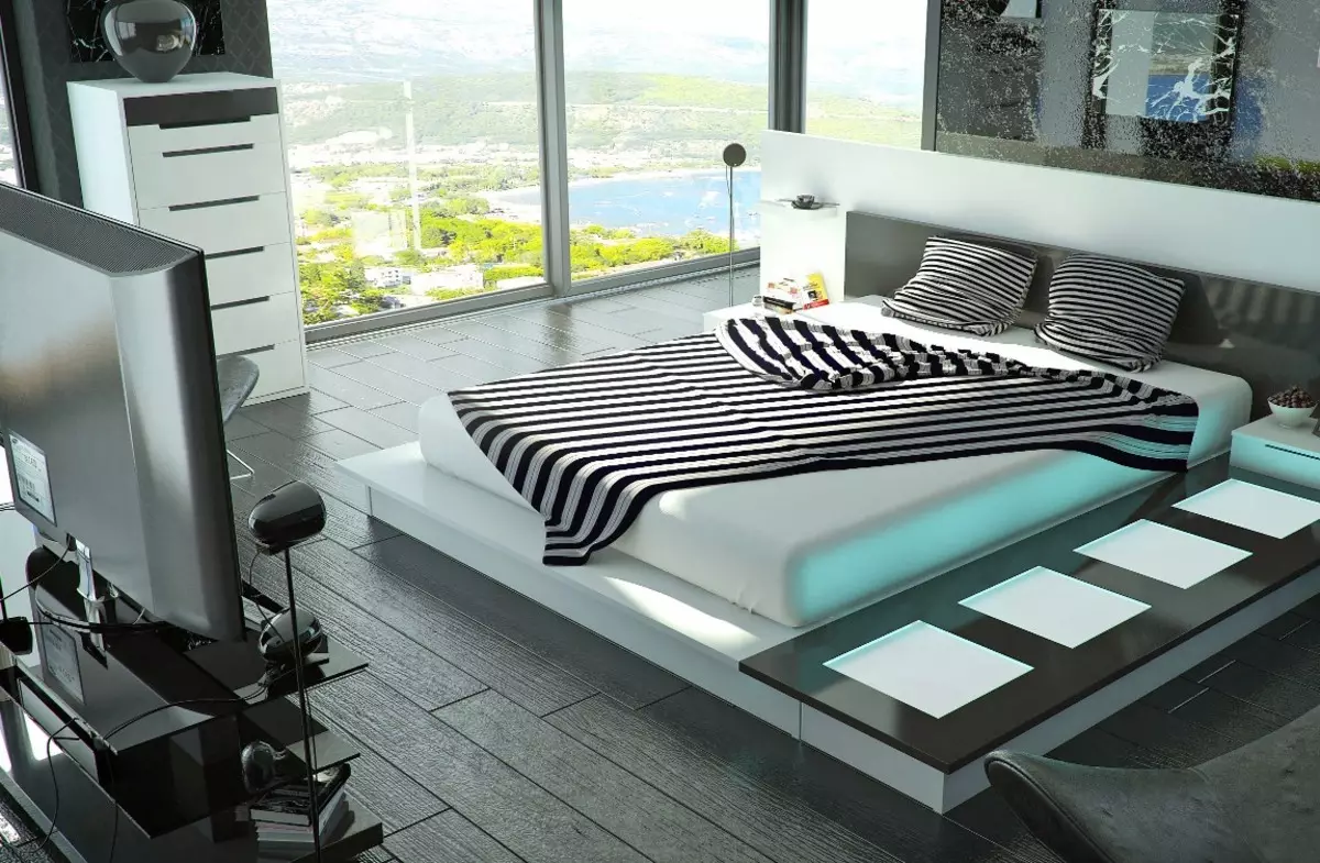 Спаваћа соба Спаваће собе (44 фотографије): Како направити једноставан и леп дизајн ентеријера? Лифехаки спаваћа соба са укусом 9847_23