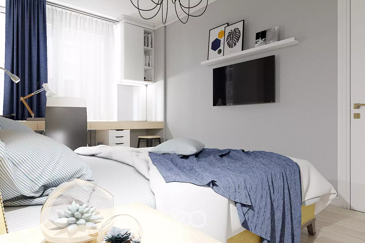 Спаваћа соба Спаваће собе (44 фотографије): Како направити једноставан и леп дизајн ентеријера? Лифехаки спаваћа соба са укусом 9847_33