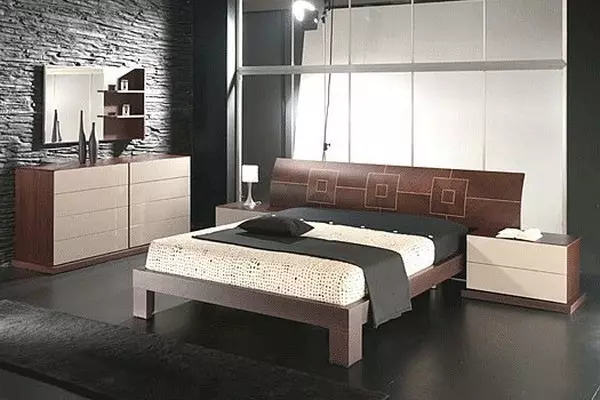 침실 어두운 색상 (88 사진) : 인테리어 디자인, 바닥 및 커튼 컬러 낭송, 침대 및 기타 작은 객실 용 벽면 및 커튼 9849_55