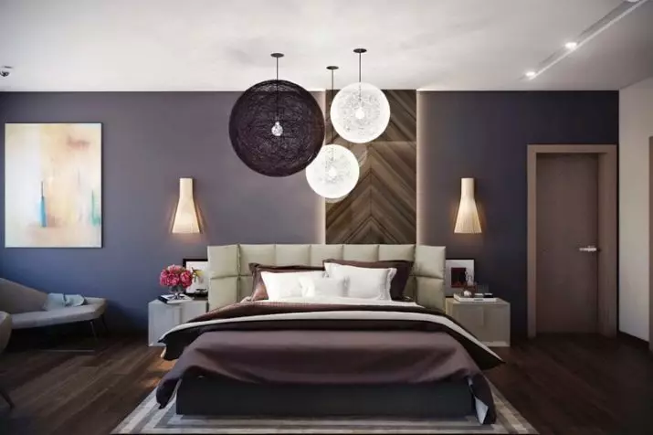 Sypialnia w ciemnych kolorach (88 zdjęć): tapety i zasłony w projekcie wnętrz, podłodze i ścianach kolorów wenge, łóżko i inne meble dla małego pokoju 9849_7