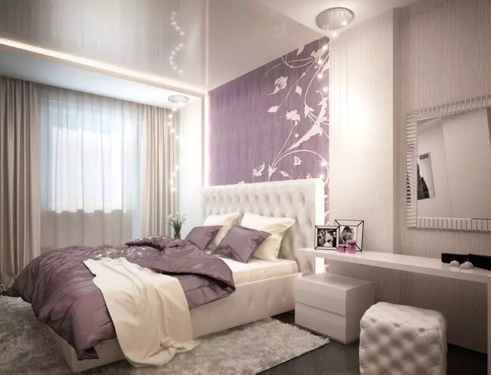 Chambre pourpre (93 photos): Fonds d'écran à l'intérieur Design, Chambre en gris-violet et lilas, Violet-Blanc et des tons pourpres foncés. Quelles autres couleurs sont violettes? 9854_18