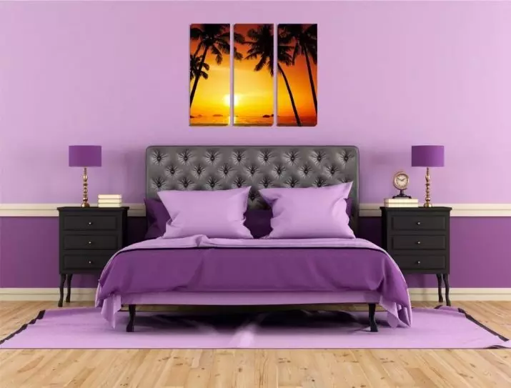 紫色的臥室（93張）：在內飾的設計壁紙，房間裡灰紫色和淡紫色，紫色，白色和暗紫色的色調。還有其他顏色是紫色？ 9854_24