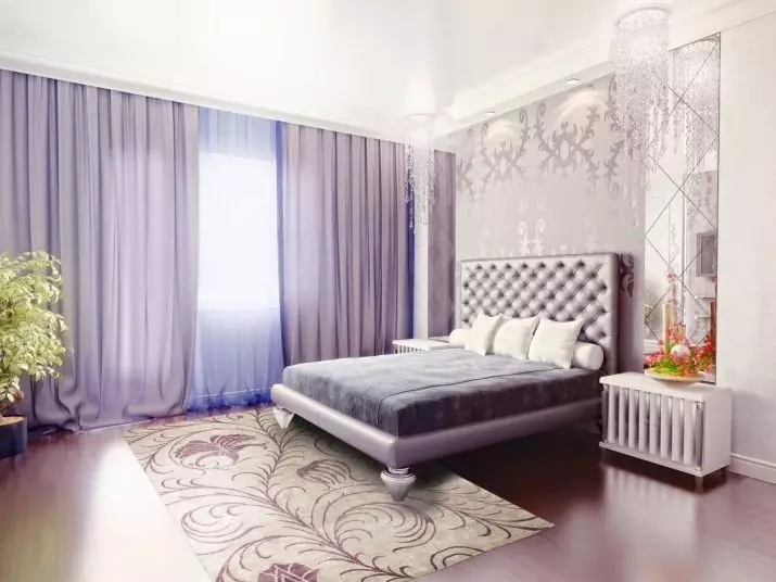 Violetinis miegamasis (93 nuotraukos): fono paveikslėliai interjero dizainas, kambarys pilka-violetinė ir alyva, violetinė balta ir tamsiai violetiniai tonai. Kokios kitos spalvos yra violetinės? 9854_29