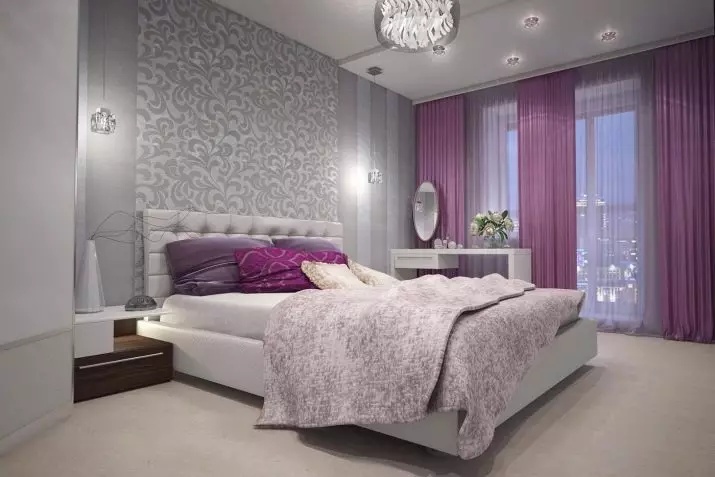 Quarto roxo (93 fotos): Papéis de parede no design de interiores, sala em tons roxos cinza-violeta e lilás, roxo-branco e escuro. Quais outras cores são roxas? 9854_31