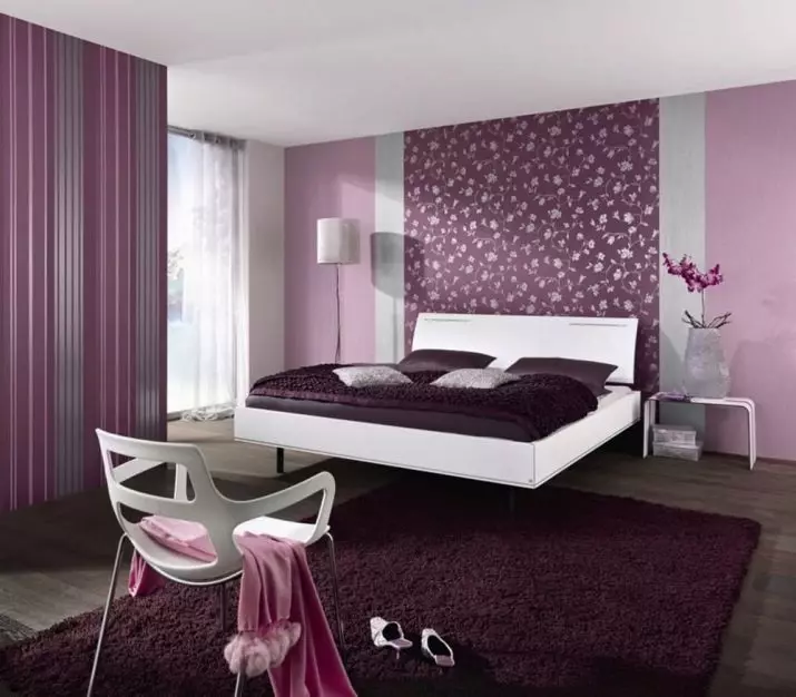 Lilla Soveværelse (93 Billeder): Baggrunde i indretningen, værelse i gråviolet og lilla, lilla hvide og mørke lilla toner. Hvilke andre farver er lilla? 9854_61