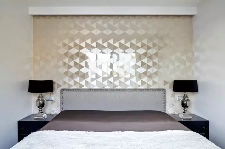 Colded wallpaper di pangkeng (79 poto): Fitur kombinasi dina interior wallplard tina dua jinis desain sareng sah nyiptakeun ruangan 9860_74