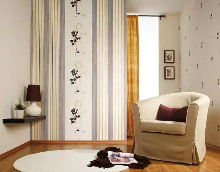 Hình nền kết hợp trong phòng ngủ (79 ảnh): Các tính năng kết hợp trong nội thất của hình nền hai loại, ví dụ về thiết kế phòng với những người bạn đồng hành 9860_75