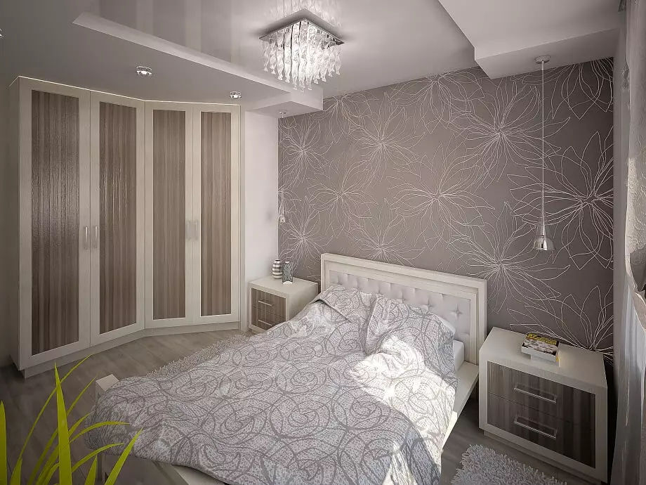 Sovrum design 14 kvadratmeter. M (87 foton): Inredning och layout av ett rektangulärt rum, en design av ett sovrum vardagsrum i modern stil, möbel arrangemang och zonering av rymden 9875_4