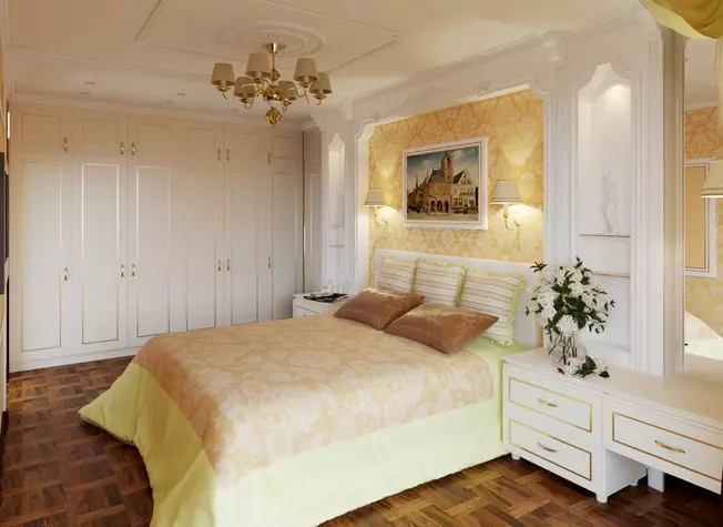 Guļamistabas dizains 14 kvadrātmetri. M (87 fotogrāfijas): taisnstūra telpas interjers un izkārtojums, guļamistabas dzīvojamā istaba modernā stilā, mēbeļu izkārtojumā un telpā zonēšana 9875_66