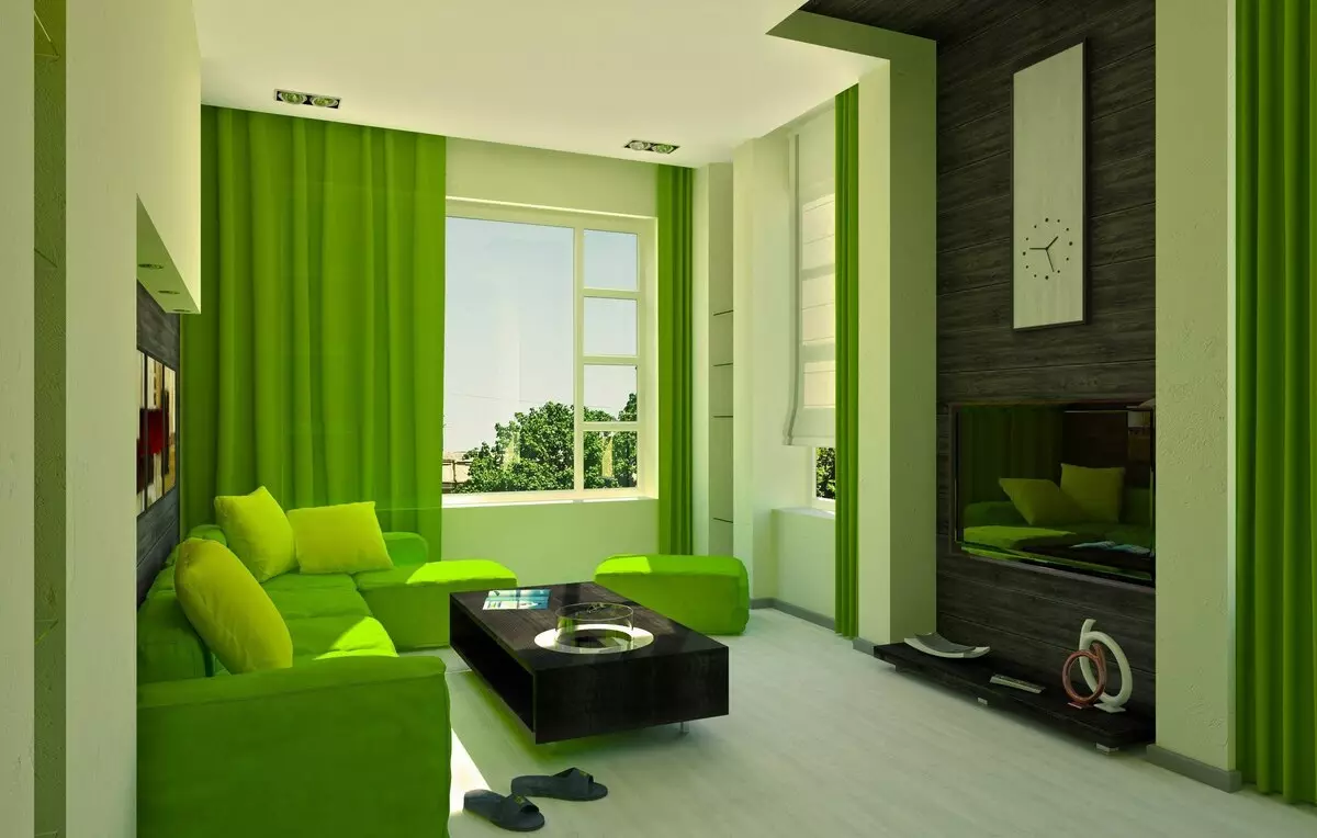 綠色色調的臥室（79張照片）：室內設計的黑暗壁紙。什麼窗簾和床罩適合沙拉室？翡翠牆如何與白色和米色陰影結合？ 9876_23