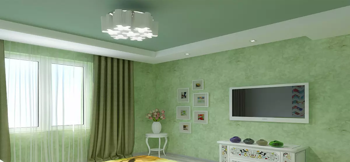 Спалнята в нюанси на зелено (79 снимки): тапети тъмни цветове в интериорния дизайн. Какви са пердета и покривки за легло са подходящи за светло зелено стая? Подобно на стената изумрудено комбинира с бяло и нюанси на бежовото? 9876_72