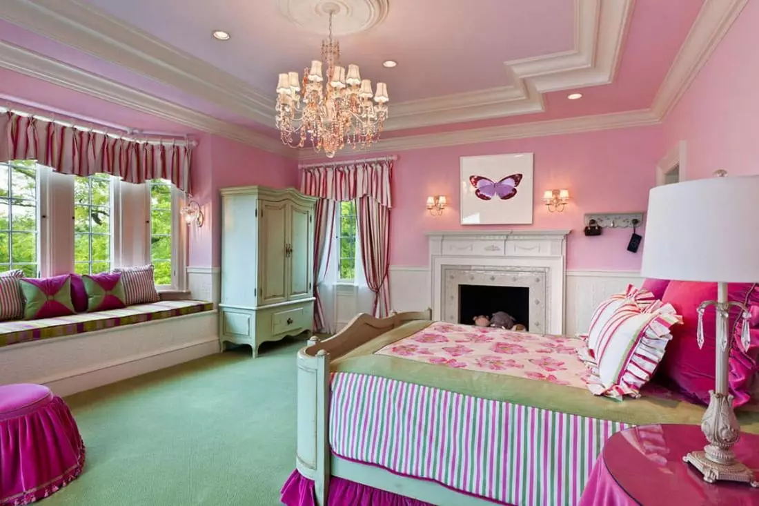 Розово зеленый интерьер. Розовая комната. Комната для девочки розового цвета. Спальня для девочки в розовых тонах. Розовая комната для девушки.