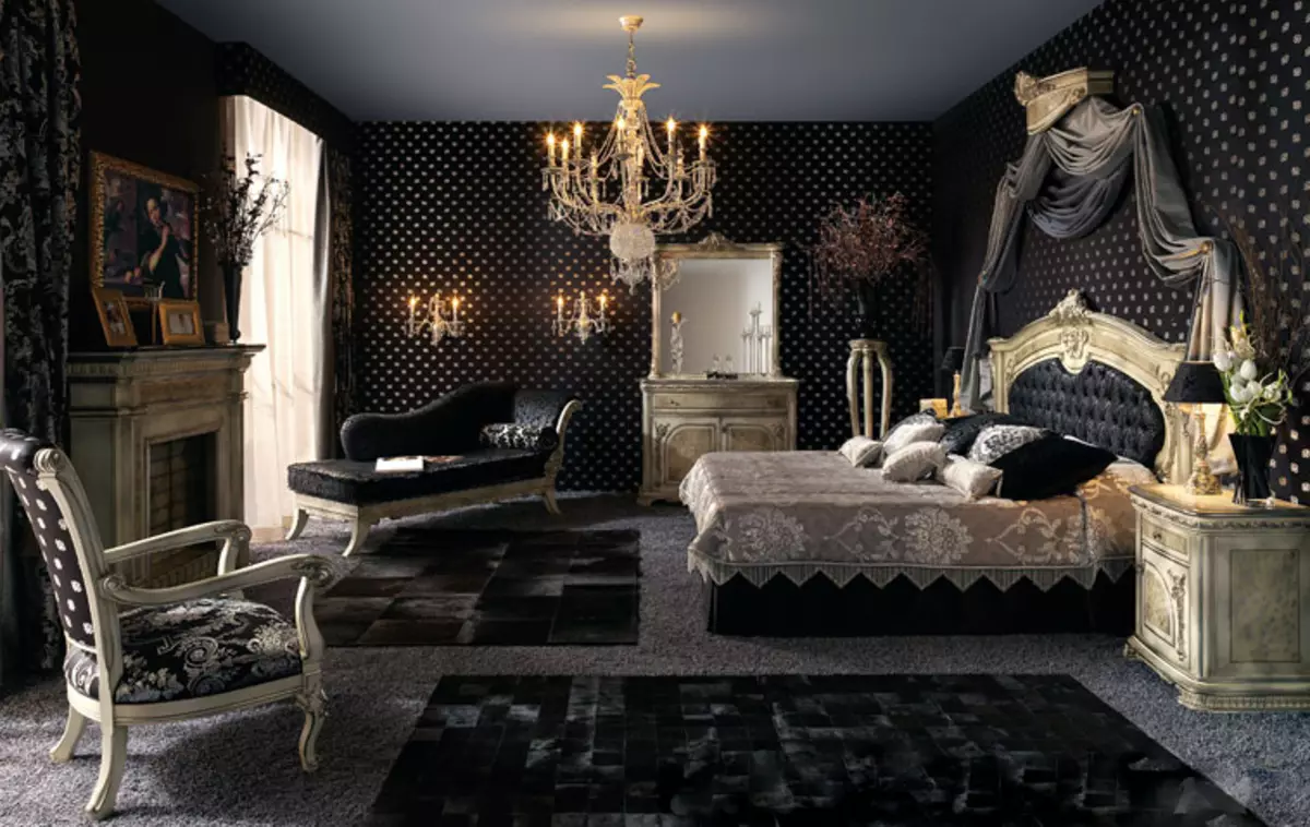 Svartvitt sovrum (76 bilder): Design och interiör stilar i svartvita toner. Vilken färg kan gardiner och bakgrundsbilder? 9878_32