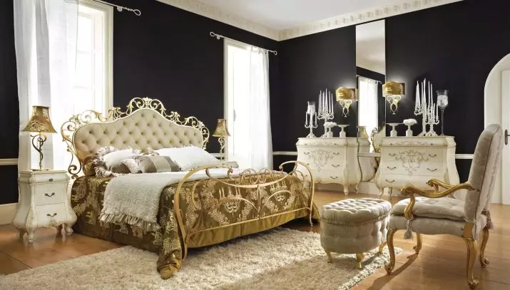 Хар ба цагаан унтлагын өрөө (76 зураг): Хар ба цагаан өнгөөр ​​загвар, дотоод засал чимэглэл. Хөшиг, ханын цаас, ямар өнгөтэй вэ? 9878_75