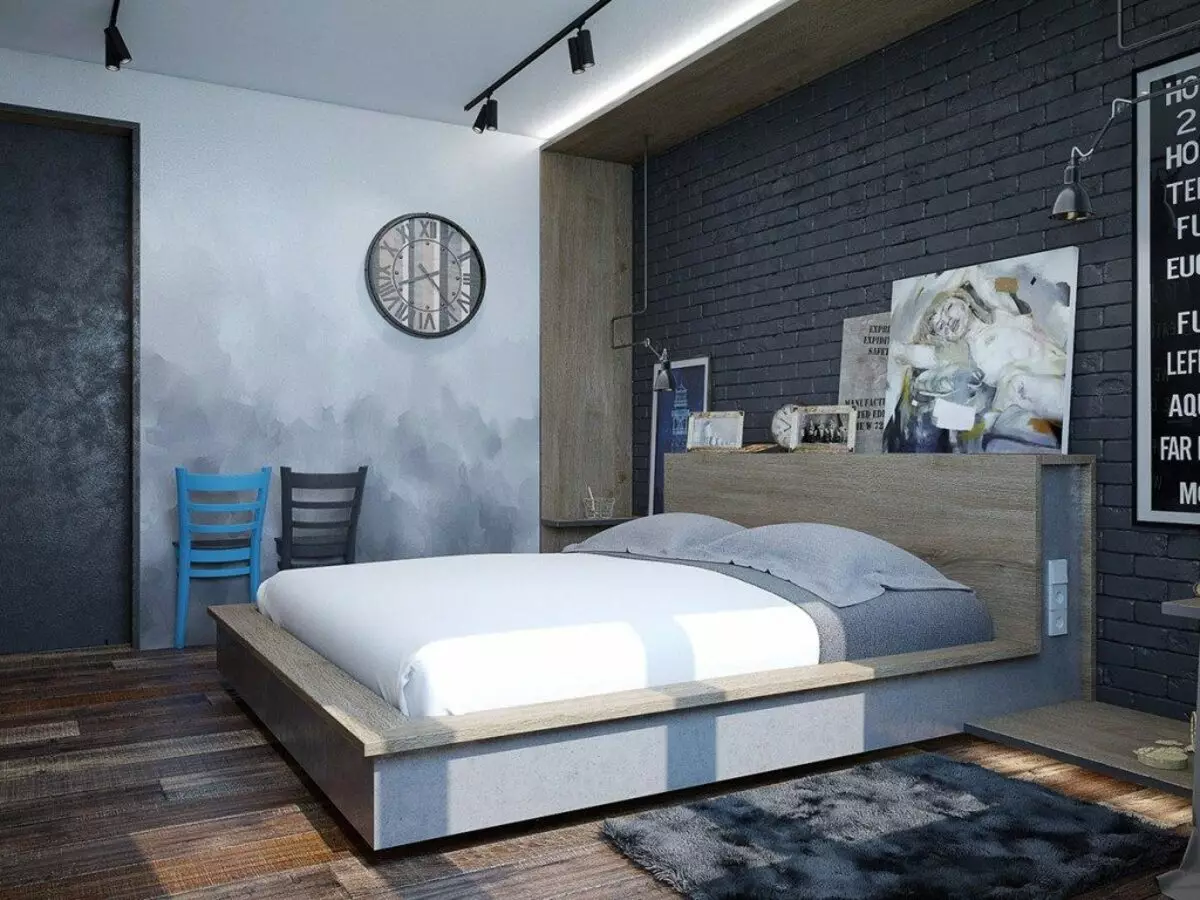 Спальня в сірих тонах (89 фото): шпалери на стінах в дизайні інтер'єру, спальня сіро-білого, синьо-сірого і світло-сірого відтінків. З якими квітами поєднується сірий? 9880_5