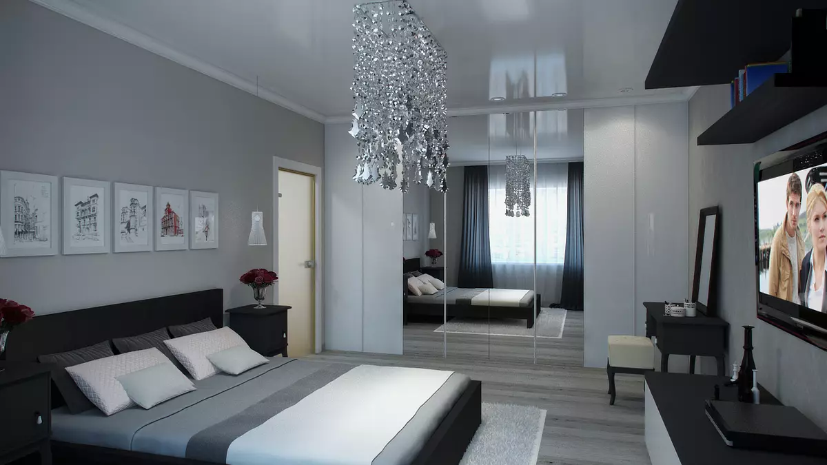 Спальня в сірих тонах (89 фото): шпалери на стінах в дизайні інтер'єру, спальня сіро-білого, синьо-сірого і світло-сірого відтінків. З якими квітами поєднується сірий? 9880_58