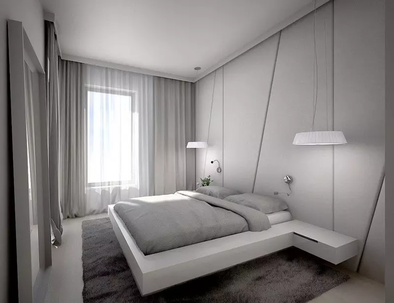 Спальня в сірих тонах (89 фото): шпалери на стінах в дизайні інтер'єру, спальня сіро-білого, синьо-сірого і світло-сірого відтінків. З якими квітами поєднується сірий? 9880_67