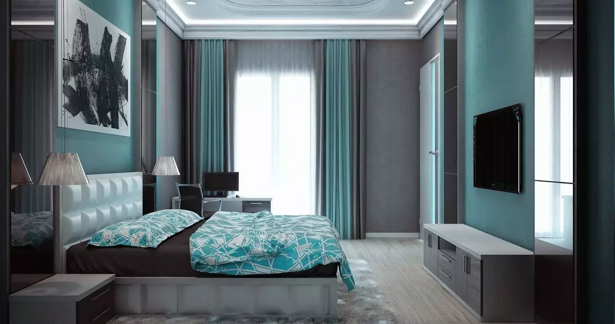 Спальня в сірих тонах (89 фото): шпалери на стінах в дизайні інтер'єру, спальня сіро-білого, синьо-сірого і світло-сірого відтінків. З якими квітами поєднується сірий? 9880_81