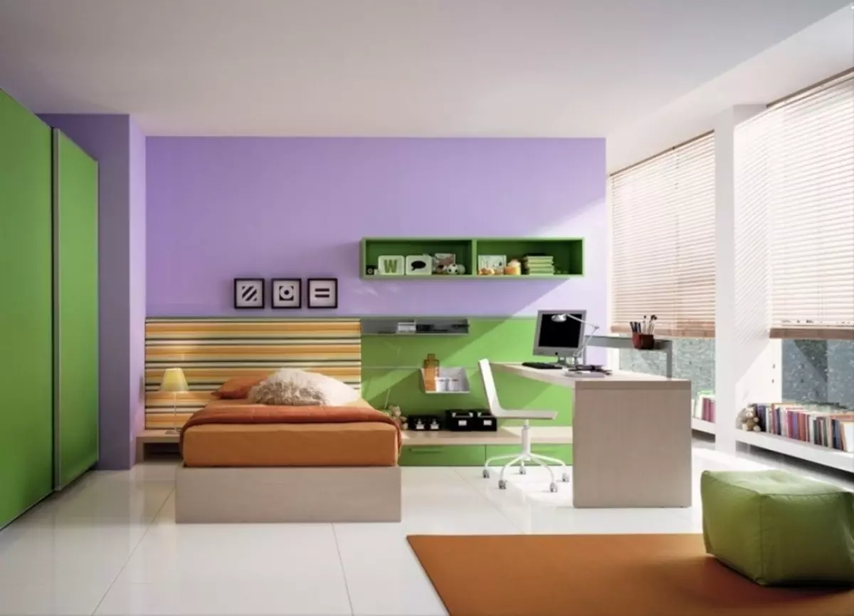 LILAC Dormitorio (95 fotos): Cales son os tons de fondo e cortinas para escoller? Ideas para deseño de interiores, combinación con lavanda e cores brancas. Que mobles se combinan con? 9881_31