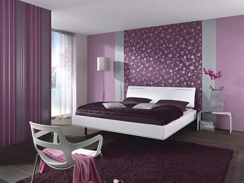 Lilac turu (95 foto): Apa nada wallpaper lan langsir kanggo milih? Gagasan kanggo desain interior, kombinasi karo warna lavender lan putih. Apa perabotan digabungake? 9881_63