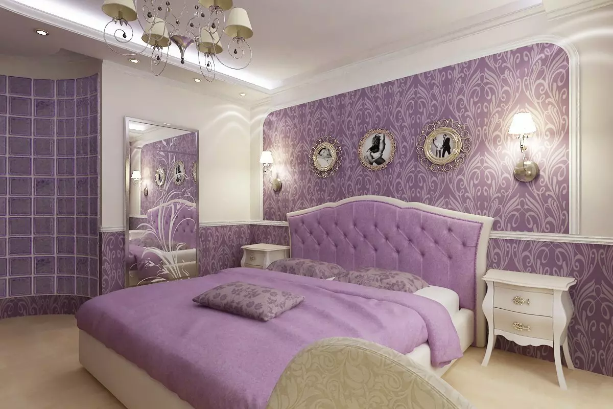 Lilac turu (95 foto): Apa nada wallpaper lan langsir kanggo milih? Gagasan kanggo desain interior, kombinasi karo warna lavender lan putih. Apa perabotan digabungake? 9881_64