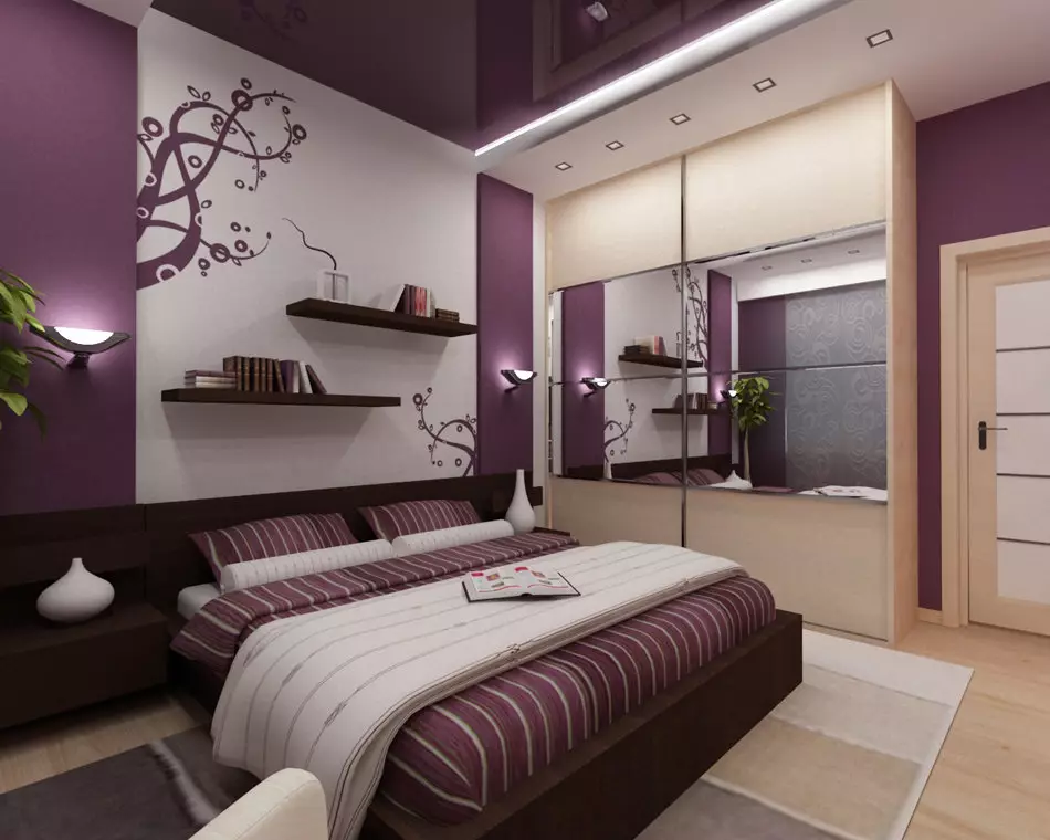 Lilac turu (95 foto): Apa nada wallpaper lan langsir kanggo milih? Gagasan kanggo desain interior, kombinasi karo warna lavender lan putih. Apa perabotan digabungake? 9881_76