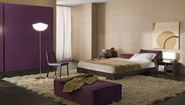 LILAC Dormitorio (95 fotos): Cales son os tons de fondo e cortinas para escoller? Ideas para deseño de interiores, combinación con lavanda e cores brancas. Que mobles se combinan con? 9881_95
