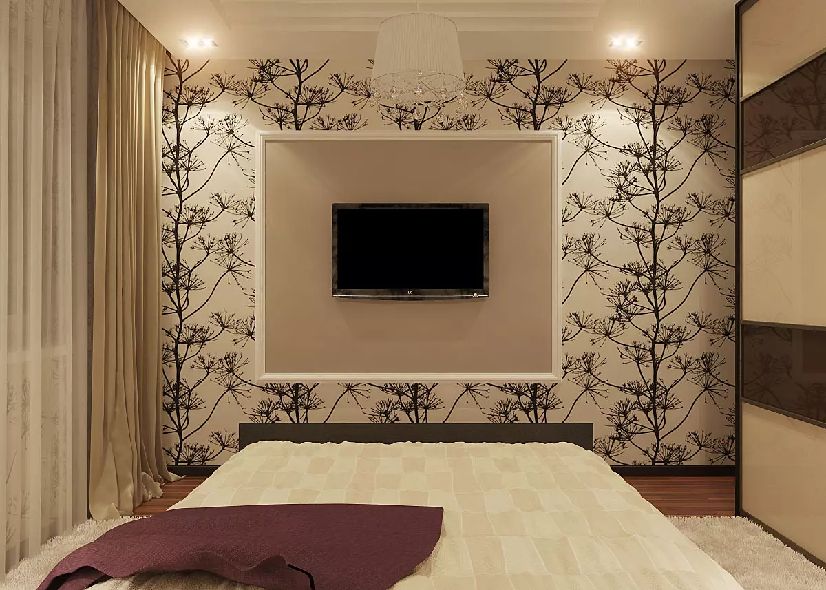 Das Design von kleinen Schlafzimmern von 5-6 Quadratmetern. M (77 Fotos): Eigenschaften des Zimmerinnenraums mit einem Fenster in einem modernen Stil. Wie wählt man eine 2x3-Raum-Tapete aus? 9884_37
