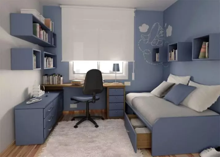 Designul suprafeței dormitoarelor mici de 5-6 metri pătrați. M (77 fotografii): Caracteristicile camerei interioare cu o fereastră într-un stil modern. Cum de a alege un tapet de 2x3 camere? 9884_68
