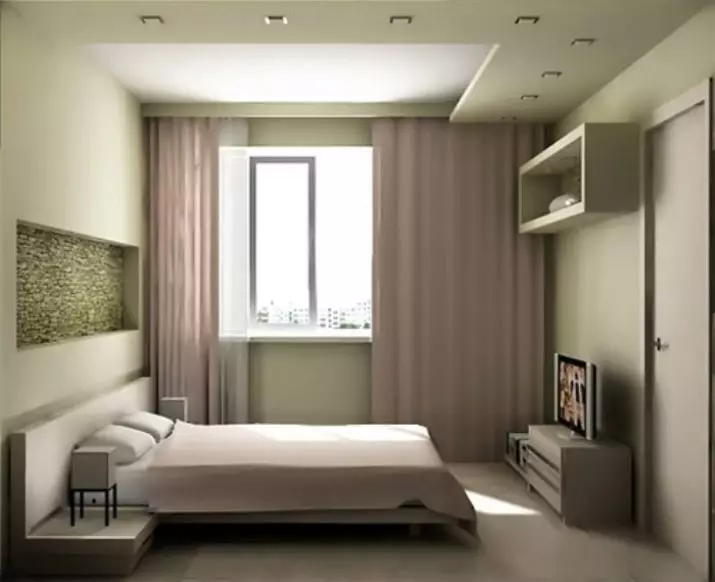 Designul suprafeței dormitoarelor mici de 5-6 metri pătrați. M (77 fotografii): Caracteristicile camerei interioare cu o fereastră într-un stil modern. Cum de a alege un tapet de 2x3 camere? 9884_76
