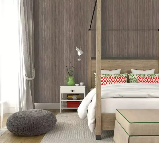 Dormitorul de decorare (63 poze): decoratiuni de perete cu lemn si clase, ziduri din caramida din piatra decorativa si gresie in dormitoare interioare din apartament, alte optiuni 9886_24
