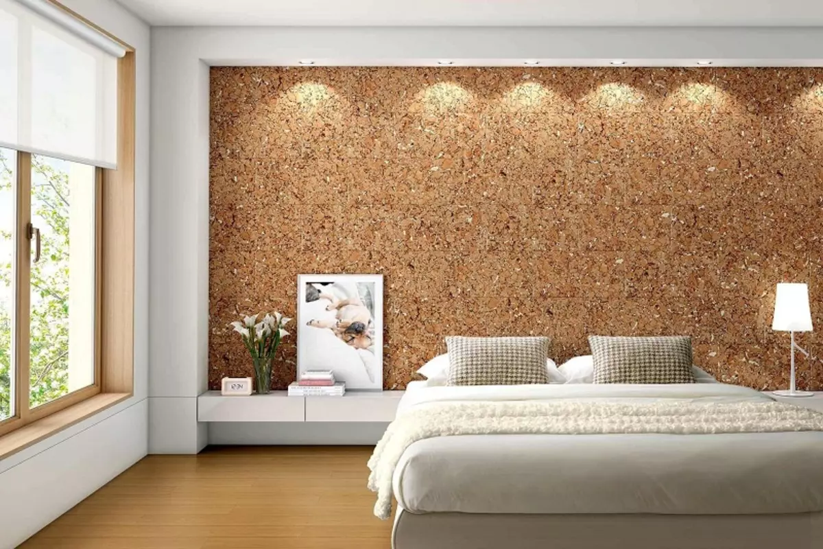 Dormitorul de decorare (63 poze): decoratiuni de perete cu lemn si clase, ziduri din caramida din piatra decorativa si gresie in dormitoare interioare din apartament, alte optiuni 9886_32