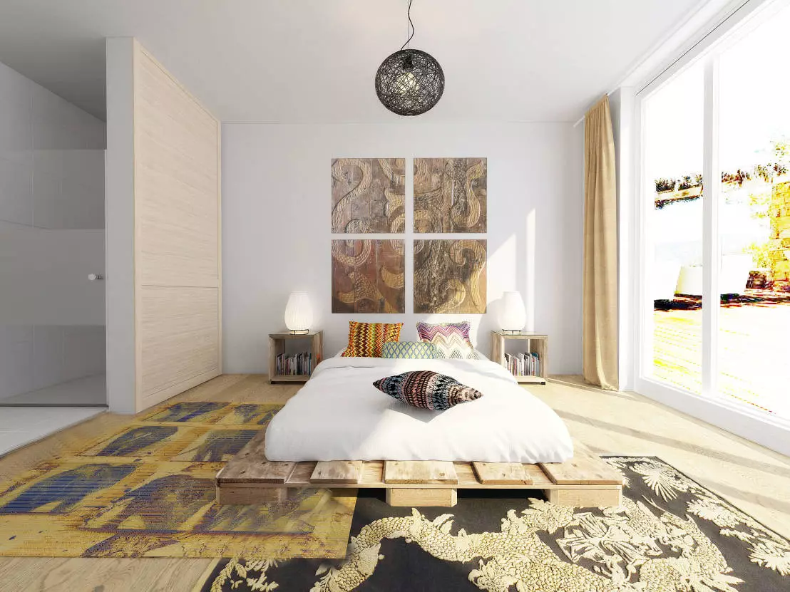 Eenvoudige slaapkamers (65 foto's): Hoe om binne-ontwerp net en smaakvolle skep? Begroting opsies in die gewone middelklas woonstel 9890_30