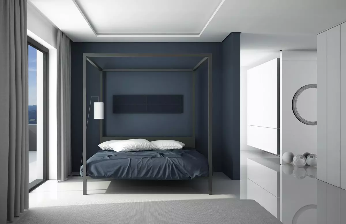 ห้องนอนที่เรียบง่าย (65 รูป): วิธีการสร้างการออกแบบตกแต่งภายในเพียงและมีรสนิยม? ตัวเลือกด้านงบประมาณในอพาร์ทเมนต์ชนชั้นกลางตามปกติ 9890_35