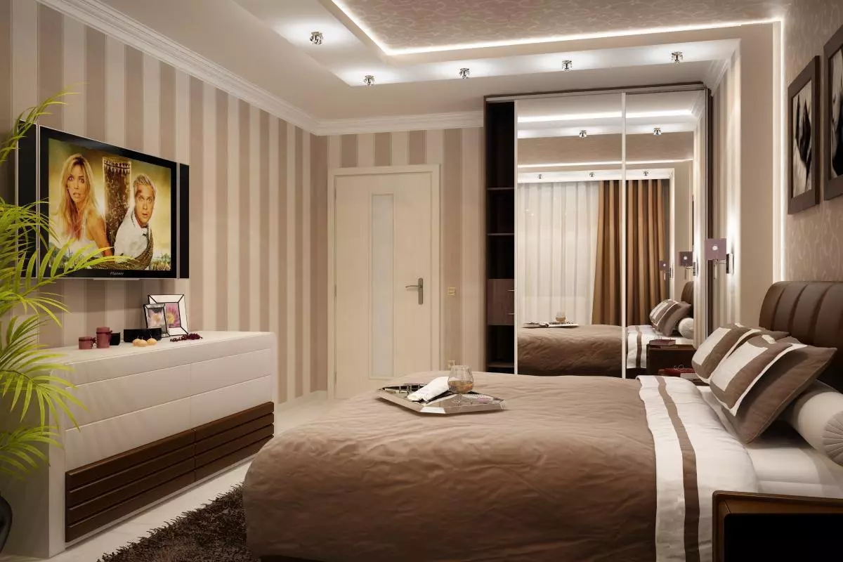 Eenvoudige slaapkamers (65 foto's): Hoe om binne-ontwerp net en smaakvolle skep? Begroting opsies in die gewone middelklas woonstel 9890_49