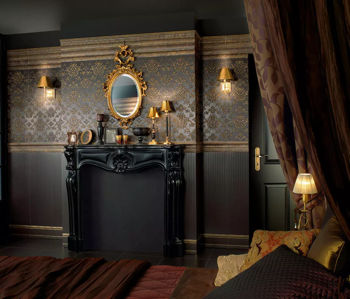 침실 고전적인 스타일 (72 사진) : 고전적인 디자인, 인테리어의 밝고 갈색 가구. 작은 침실과 큰 침실을위한 벽지 선택 9891_17