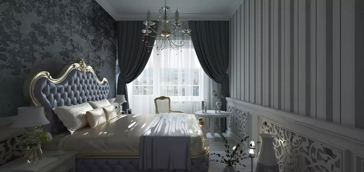 침실 고전적인 스타일 (72 사진) : 고전적인 디자인, 인테리어의 밝고 갈색 가구. 작은 침실과 큰 침실을위한 벽지 선택 9891_21