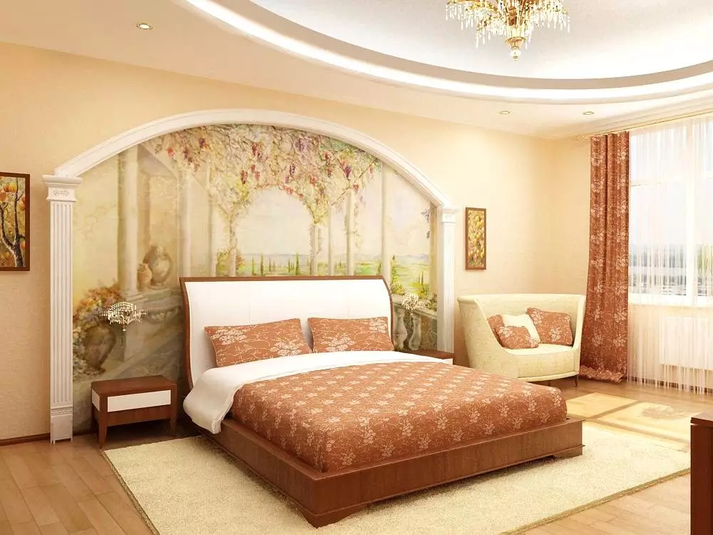 침실 고전적인 스타일 (72 사진) : 고전적인 디자인, 인테리어의 밝고 갈색 가구. 작은 침실과 큰 침실을위한 벽지 선택 9891_36