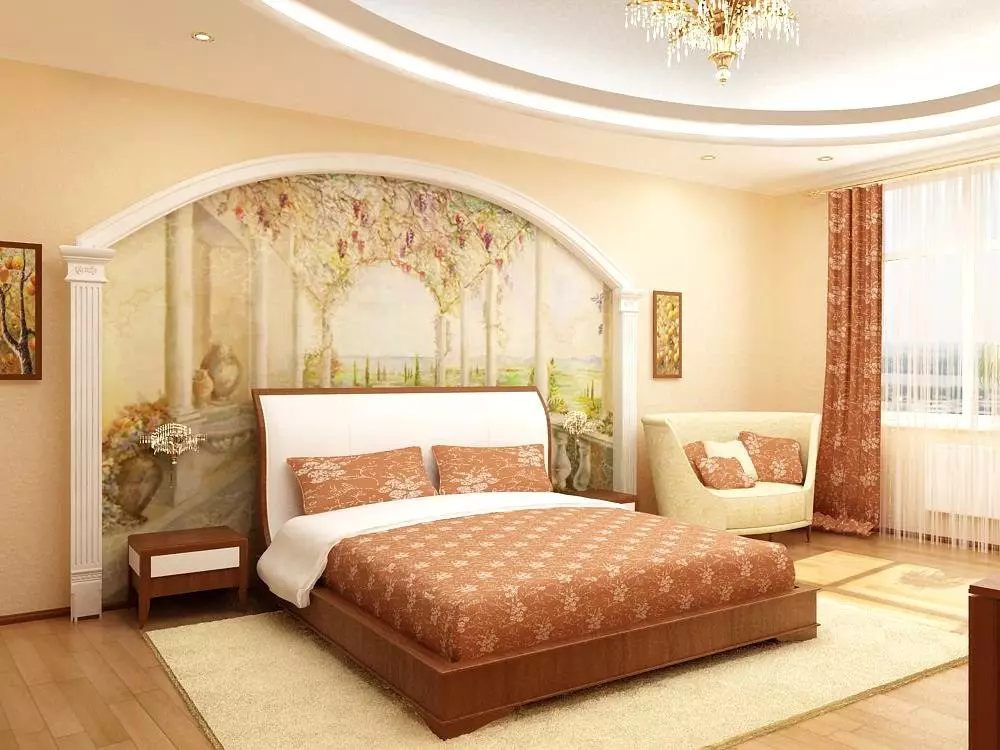 Bedroom sa klasikong estilo (72 mga larawan): Klasikong disenyo, maliwanag at kayumanggi kasangkapan sa loob. Pagpili ng wallpaper para sa isang maliit at malaking kwarto 9891_36