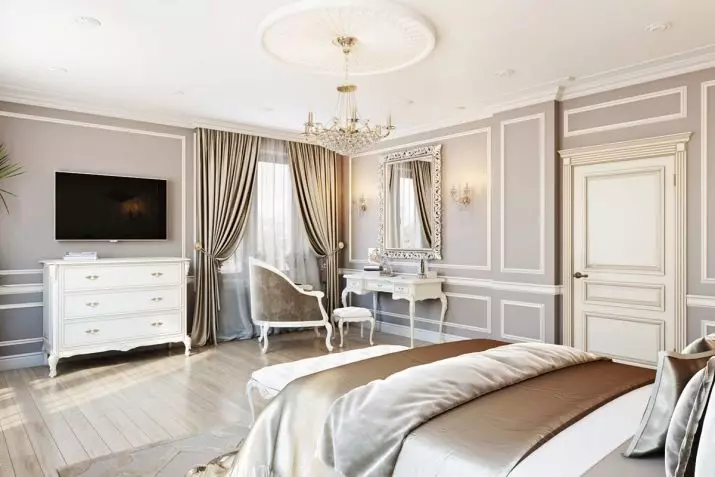 침실 고전적인 스타일 (72 사진) : 고전적인 디자인, 인테리어의 밝고 갈색 가구. 작은 침실과 큰 침실을위한 벽지 선택 9891_66