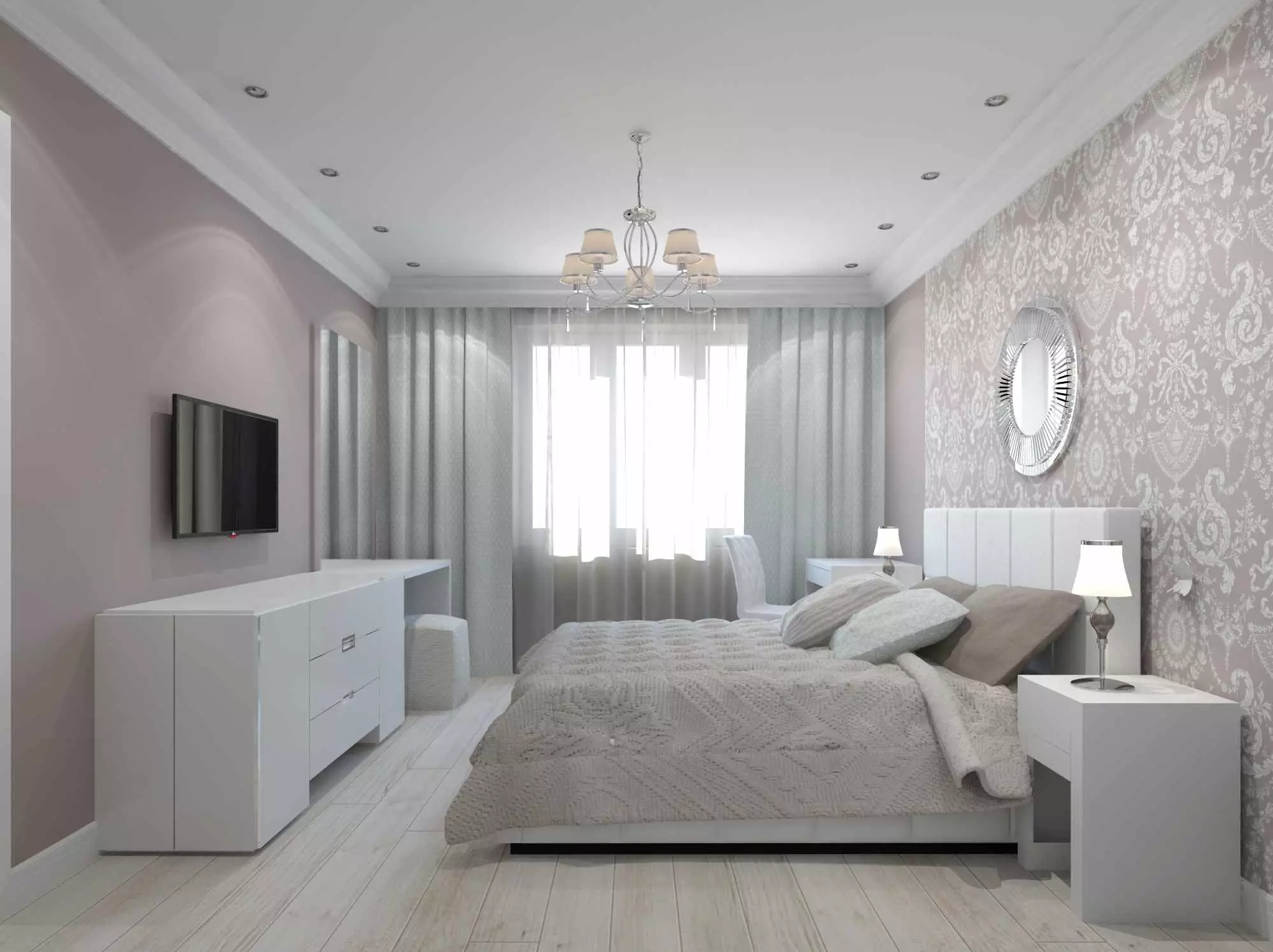 बेडरूम डिजाइन 19-20 केवी। एम (72 फोटो): एक ड्रेसिंग रूम और बालकनी 5 से 4 मीटर के साथ कमरे का इंटीरियर, एक आधुनिक शैली में आयताकार और अन्य बेडरूम का लेआउट 9897_66
