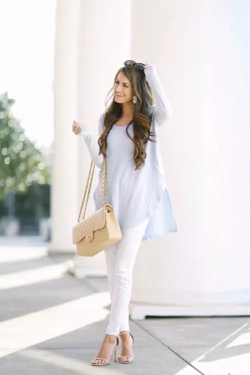 Бели панталони 2021 (82 фотографии): Женски стилски слики, со кои носат, соодветни чевли и кошула 989_77