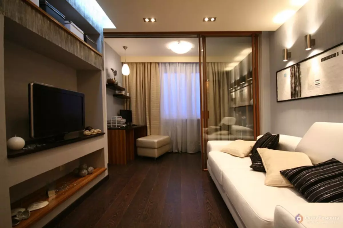 Dormitorios Asientos 19-20 Sq. M. M (66 fotos): Características del diseño de interiores, opciones para zonificar una habitación 9900_11