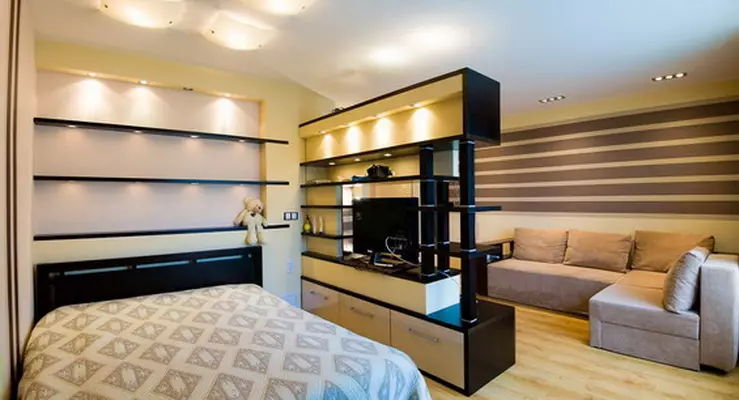 Dormitorios Asientos 19-20 Sq. M. M (66 fotos): Características del diseño de interiores, opciones para zonificar una habitación 9900_14
