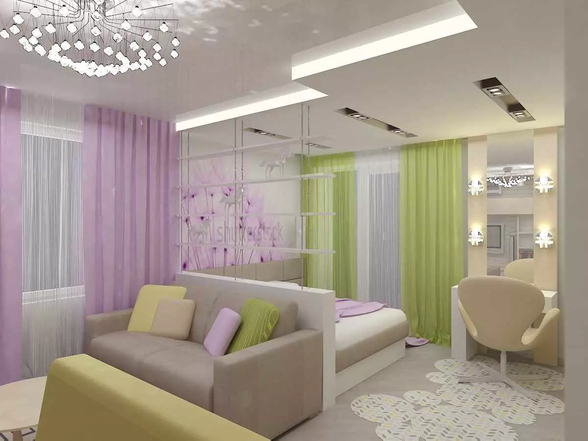 Dormitorios Asientos 19-20 Sq. M. M (66 fotos): Características del diseño de interiores, opciones para zonificar una habitación 9900_19
