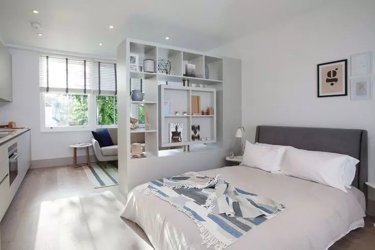 Dormitorios Asientos 19-20 Sq. M. M (66 fotos): Características del diseño de interiores, opciones para zonificar una habitación 9900_33