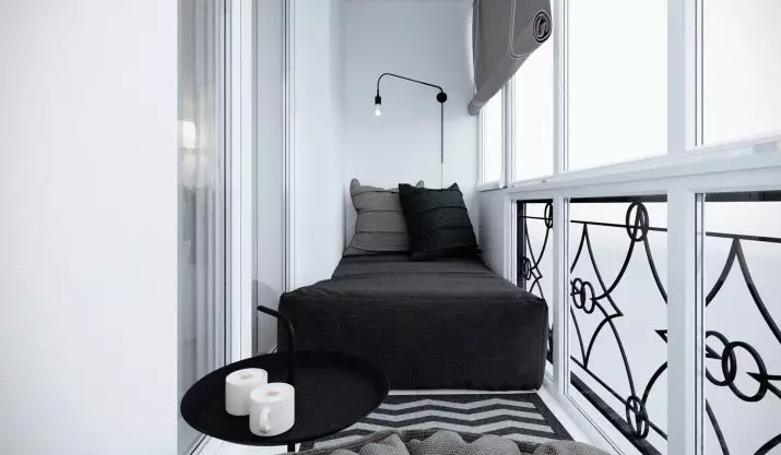 Balkonda Yatak Odası (63 Fotoğraf): Loggia'da uyku yeri nasıl organize edilir? Balkonda yatak odasında bir pencere nasıl alabilirim? İç tasarım fikirleri 9903_21