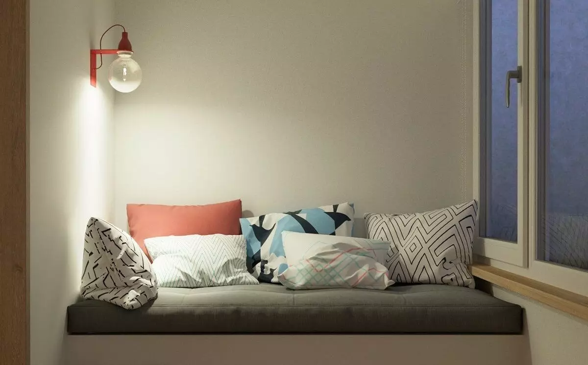 Balkonda Yatak Odası (63 Fotoğraf): Loggia'da uyku yeri nasıl organize edilir? Balkonda yatak odasında bir pencere nasıl alabilirim? İç tasarım fikirleri 9903_43